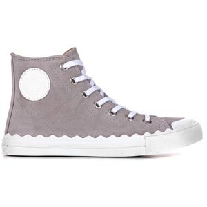 Chloe Kyle High Top Sneakers Grey Suede SZ 41